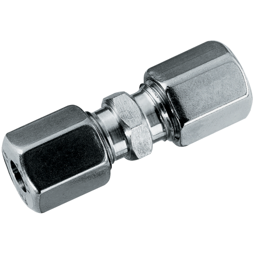 14mm X 14mm OD Equal Coupler Stainless Steel (S) - GV14S-1.4571 