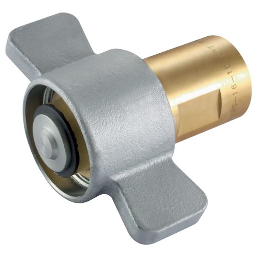 1" NPTF Brass Coupl With Steel Carbon Wing Nut - HFBFC9810 