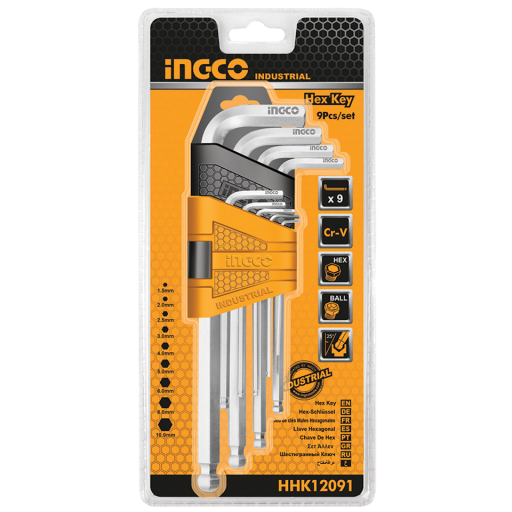 Metric Ball Point Allen Key Set 9 Piece - HHK12091 