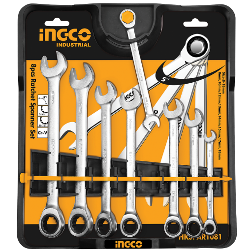 8 - 18mm Ratchet Spanner Set - HKSPAR1081 