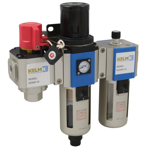 1/2" Filter/Regulator & Lubricator400 Shut Off & Gauge Auto As - KCAS400-15-A-F-3 