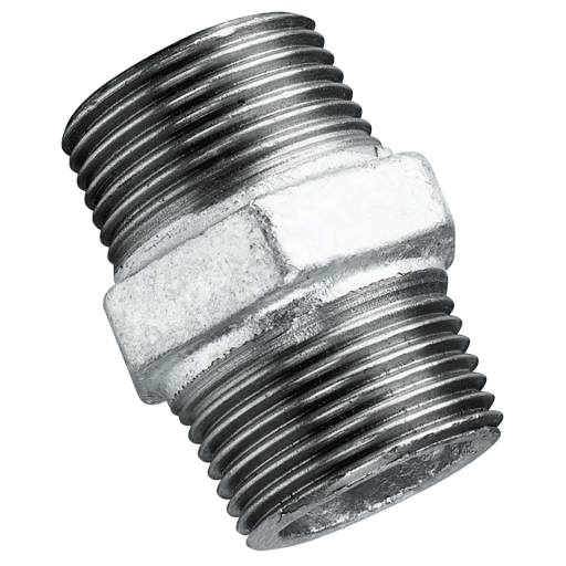 1" BSPT Equal Male Hex Nipple Galvanised - MI280-1 