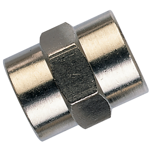 M5 X M5 Metal Female Socket Brass Nickel - MU05 