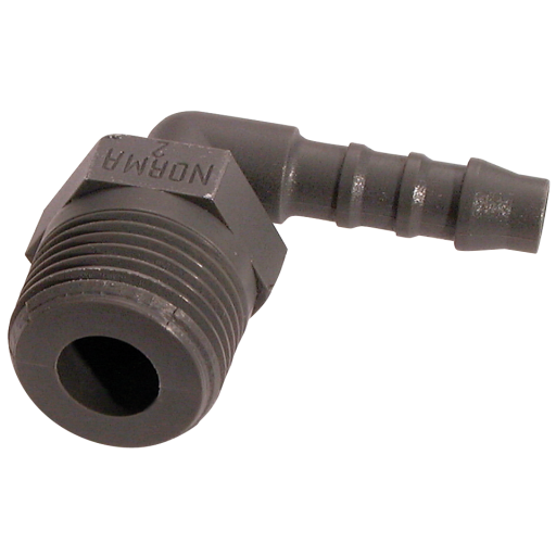 3/8" BSPT Male Elbow X 12mm ID Hose Tail - NOR-WES12R38 