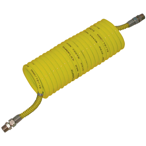 3/8" OD Recoil Hose Yellow X 12ft & 5/16" - NRH38-12Y 