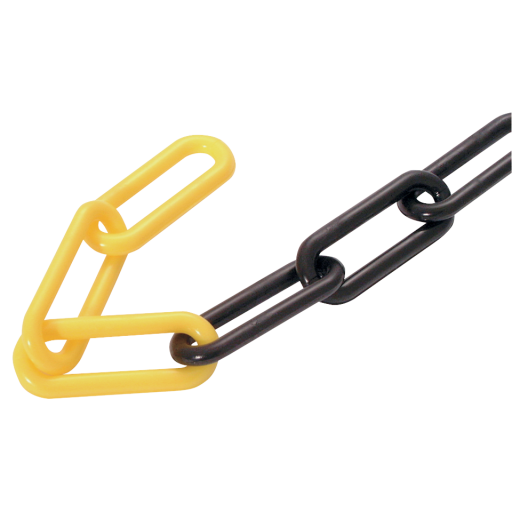 25mtr 06mm Size Plastic Chain Black/Yellow - PC06BYP25 