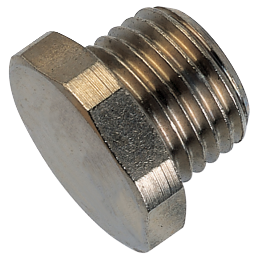 1/8" BSPP Male Blank Plug Brass/Nickel - VZ10 