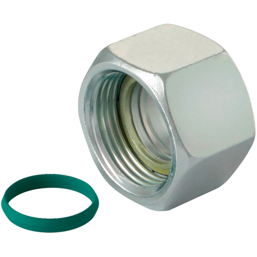 WALRing Nut with Profile and O-Ring, Eaton Walterscheid - Metric Light Duty, Nitrile - OD 10mm - WR10LA2M 