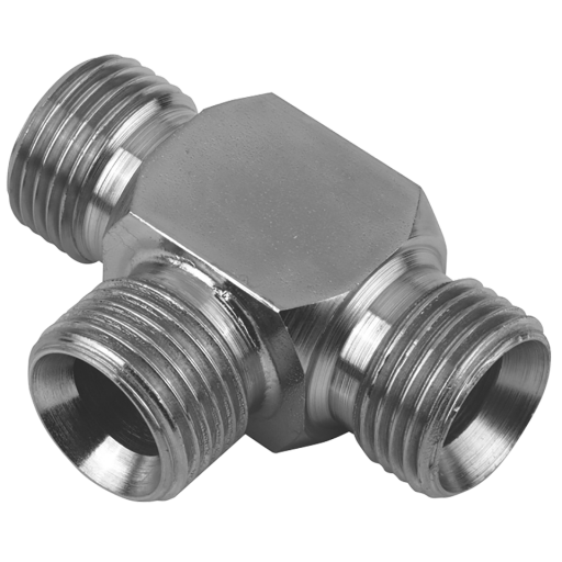 1/4" BSPP Equal Male Tee Coned - ZMB04 