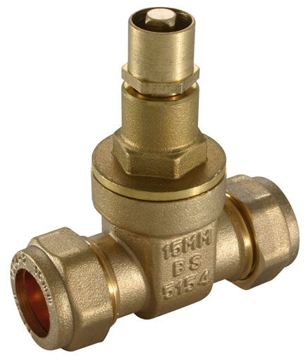 15mm Compression Lockshield Gate Valves Brass - GVL-15