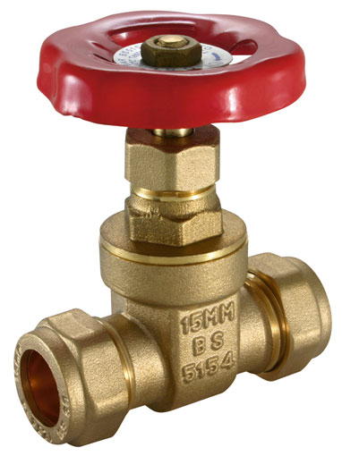 42mm Compression Wheelhead Gate Valves Brass - GVW-42