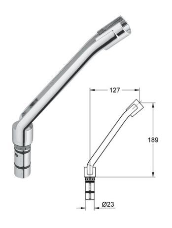 Grohe - Rainshower Shower Rail Extension For Handshowers Chrome - 07 247 000 - 07247000