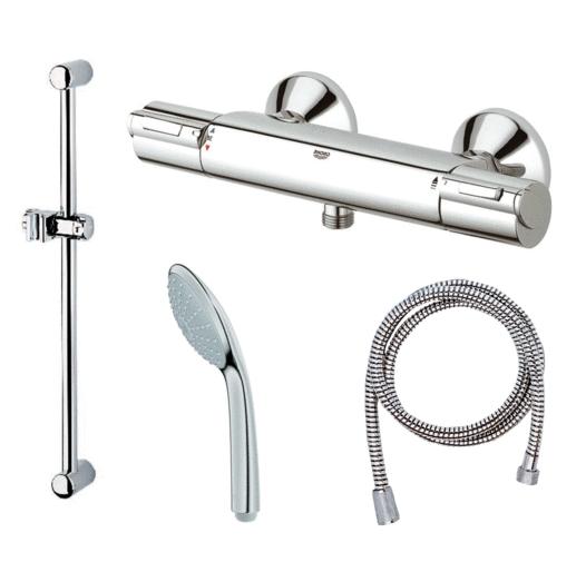 Grohe Grohtherm G1000 Thermostatic Bar Shower And Euphoria Mono Kit - 115834