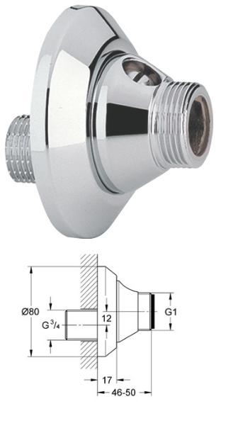 Grohe - S-Union Intenal Isolating Valve 3/4" x 1" - 12401000 - 12401