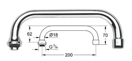 Grohe - Swivel Spout 65x200mm Aerator - 13028000 - 13028