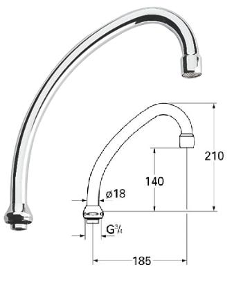 Grohe - Swivel Spout 200x235mm Jet Ring - 13070000 - 13070