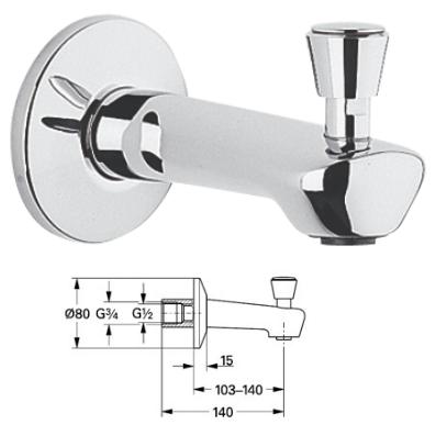 Grohe - Bath Spout With Automatic Diverter - 13604000 - 13604