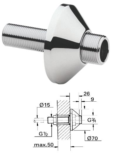 Grohe - Bulkhead Unions For Exposed Taps - 18863000 - 18863