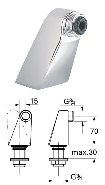 Grohe - Pillar Union For Bath/Shower Mixers 3/4" - 18978000 - 18978