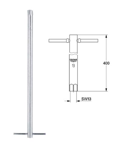 Grohe - 13mm Pipe Key 400mm - 19017000 - 19017