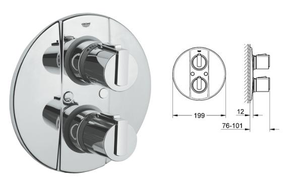 Grohe - Grohtherm G2000 Shower Thermostatic Trim - 19354000 - 19354