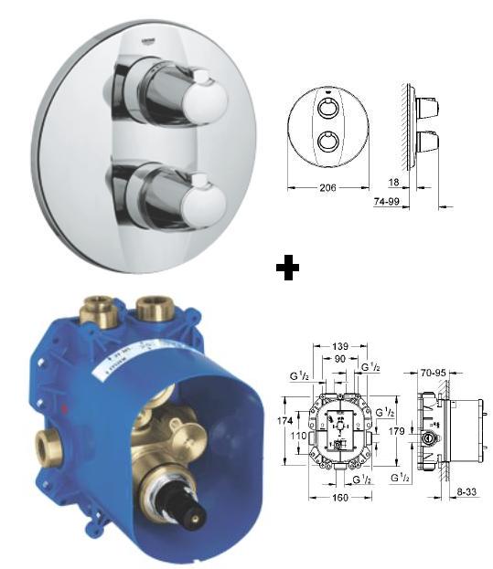 Grohe - G3000 Trim for 35500 Rapido CP - 19 359 000 + 35 500 000 - 19359+35500