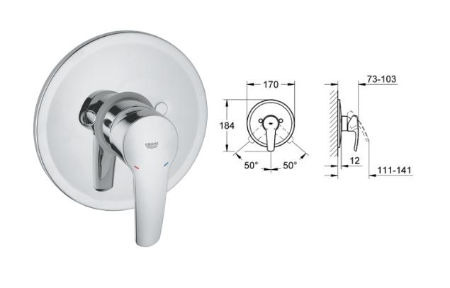 Grohe - Eurostyle - Single Lever Shower Mixer Trim Set - 19507001 - 19507 001