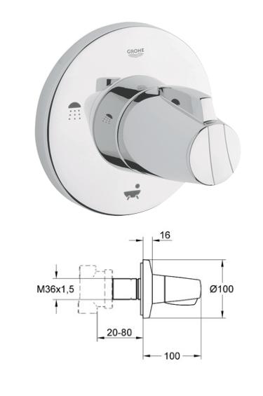 Grohe - Chiara 5-Way Diverter - 19909000 - 19909