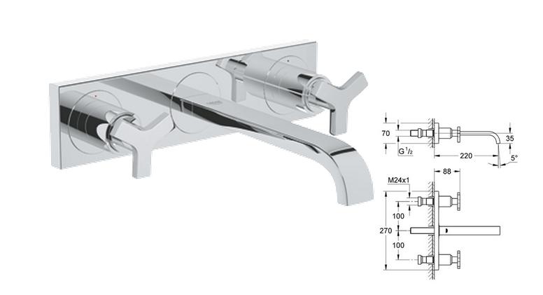 Grohe - Allure Basin Mixer 220mm Spout & - 20192 - 20192000 