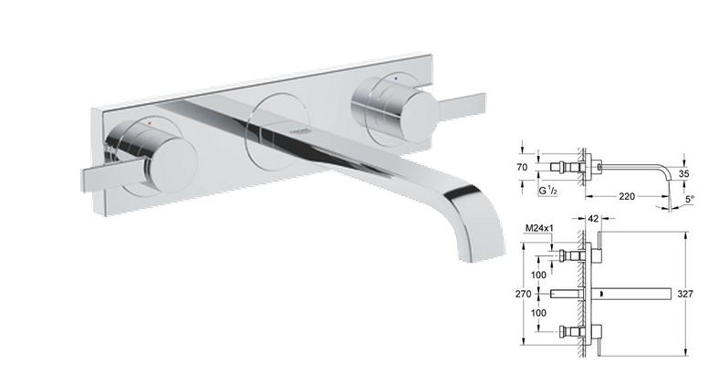 Grohe - Allure Basin Mixer 220mm Spout & - 20193 - 20193000 