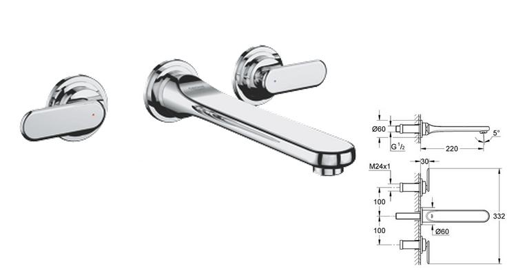 Grohe - Veris Basin Mixer 220mm Spout - 20195 - 20195000 