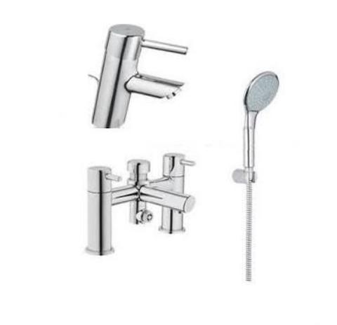 Grohe Concetto Basin, Bath Shower Mixer & Euphoria Shower - 23241001
