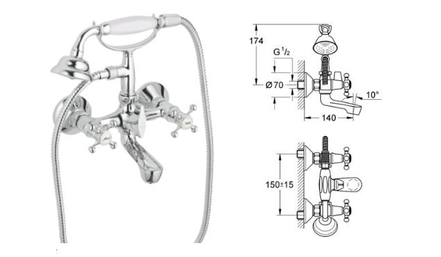 Grohe - Arabesk - Bath/Shower Mixer Wall & Shower Set - 25405000 - 25405 - SOLD-OUT!! 