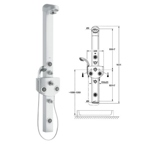 Grohe - Aquatower 3000 - Dual Wall Chrome Plated - 27026000 - 27026