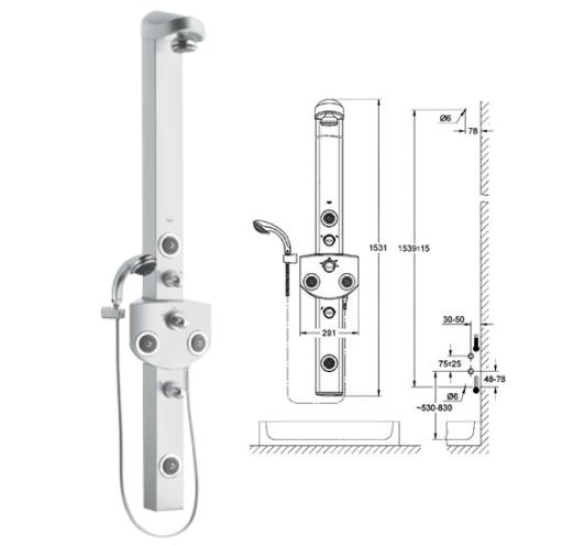 Grohe - Aquatower 3000 - Dual Corner Chrome Plated - 27027000 - 27027