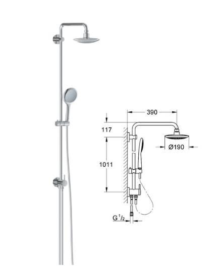 Grohe - Euphoria Rainshower System Solo Diverta 9.4 (lpm) - 27411 - 27411000 