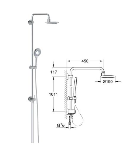 Grohe - Euphoria Rainshower System Icon Diverta 9.4 (lpm) - 27413 - 27413000 