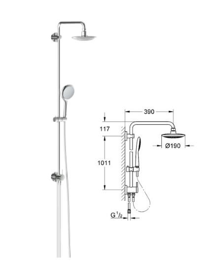 Grohe - Euphoria Rainshower System Solo Chrome Diverter - 27432 - 27432000 