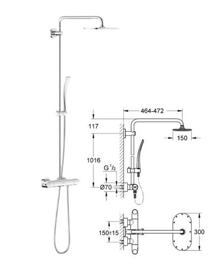 Grohe - Rainshower Veris Shower System - 27472 - 27472000 