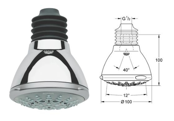 Grohe - Movario Head Shower Five, 1/2" - 28397000 - 28397