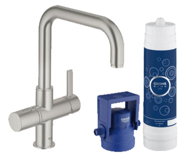 Grohe Blue Pure Starter Kit SuperSteel - 31338DC0