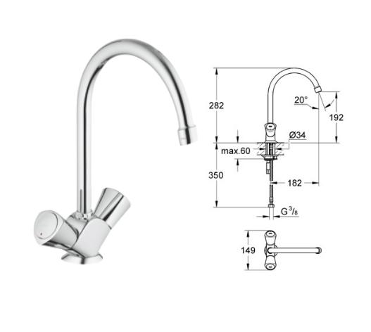 Grohe - Costa S - Two Handle Sink Mixer - 31819001 - 31819 001 