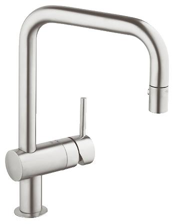 Grohe - Minta Kitchen Mixer 1/2" Square POS (Pull Out Spray) Supersteel - 32322DC0 - 32322 DC0 