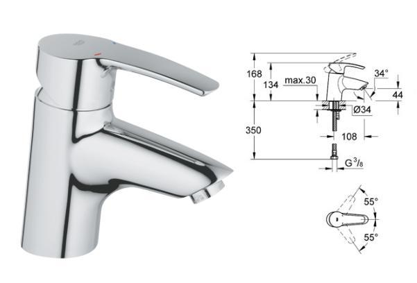 Grohe - EuroStyle Basin Mixer LP Chrome - 32468 00L - 3246800L - SOLD-OUT!! 