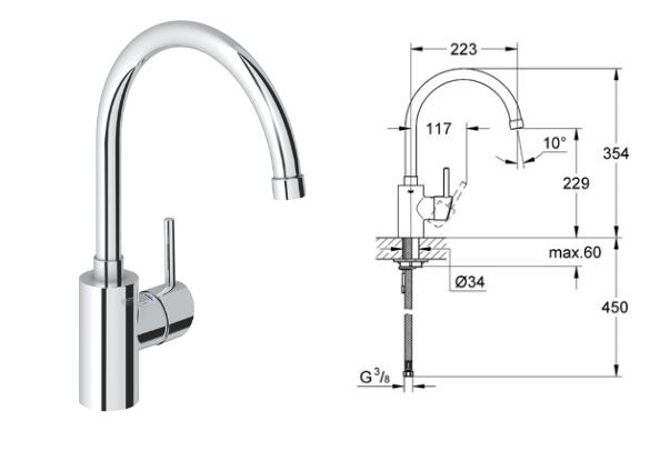 Grohe - Concetto - Sink Mixer High Spout - 32661000 - 32661