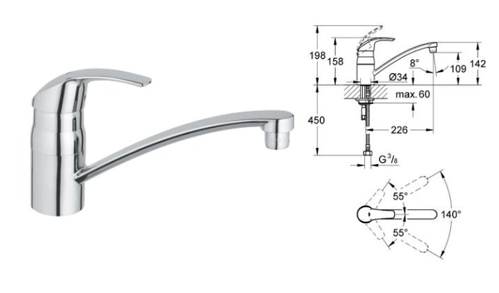 Grohe - Eurosmart - Sink Mixer HP - 33281001 - 33281 001