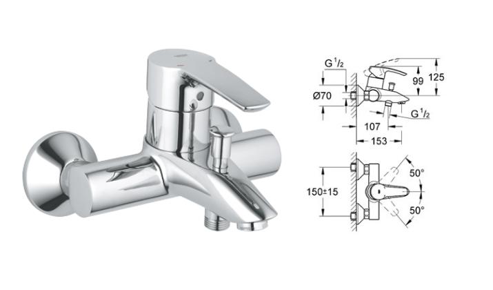 Grohe - Eurostyle - Exposed Bath/Shower Mixer - 33591001 - 33591 001 