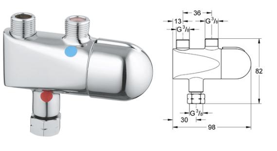 Grohe - Grohtherm Micro Thermostatic Scalding Protection - 34023000 - 34023