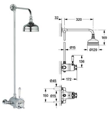 Grohe - Grohmaster Avensys Traditional Thermostatic Dual 1/2" - Chrome/White - 34042IL0 - 34042 IL0
