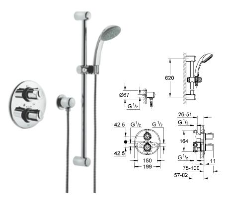 Grohe - Grohmaster 1000 with HP Tempesta Trio BIV - 34 162 000 - 34162